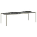 vidaXL fehér polyrattan és edzett üveg kerti asztal 250 x 100 x 75 cm