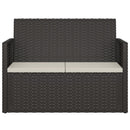 vidaXL fekete polyrattan kerti pad párnákkal 105 cm