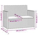 vidaXL fekete polyrattan kerti pad párnákkal 105 cm