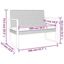 vidaXL fekete polyrattan kerti pad párnákkal 106 cm