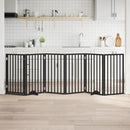 vidaXL fekete nyárfa 6 paneles összecsukható kutyakapu ajtóval 300 cm