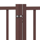 vidaXL barna tömör fa 4 paneles összecsukható kutyakapu ajtóval 320 cm