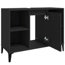 vidaXL fekete szerelt fa mosdószekrény 80 x 33 x 60 cm