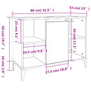 vidaXL fekete szerelt fa mosdószekrény 80 x 33 x 60 cm