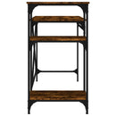 vidaXL füstös tölgy szerelt fa és vas íróasztal polcokkal 105x50x90 cm