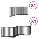 vidaXL fekete nyárfa 6 paneles összecsukható kutyakapu ajtóval 480 cm