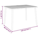 vidaXL antracitszürke acél kerti asztal 110 x 80 x 71 cm