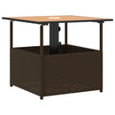 vidaXL barna polyrattan kerti asztal napernyőlyukkal 55x55x46,5 cm