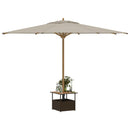 vidaXL barna polyrattan kerti asztal napernyőlyukkal 55x55x46,5 cm