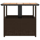 vidaXL barna polyrattan kerti asztal napernyőlyukkal 55x55x46,5 cm