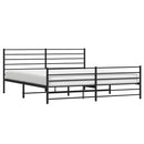 vidaXL fekete fém ágykeret fej- és lábtámlával 193 x 203 cm