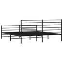 vidaXL fekete fém ágykeret fej- és lábtámlával 193 x 203 cm