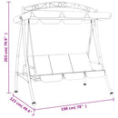 vidaXL zöld szövet és acél baldachinos kerti hintapad 198 cm
