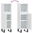 vidaXL fehér szerelt fa fürdőszobaszekrény 30 x 30 x 100 cm