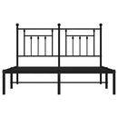 vidaXL fekete fém ágykeret fejtámlával 150 x 200 cm