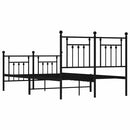vidaXL fekete fém ágykeret fej- és lábtámlával 135 x 190 cm