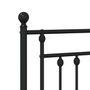 vidaXL fekete fém ágykeret fej- és lábtámlával 135 x 190 cm