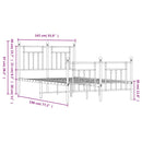 vidaXL fekete fém ágykeret fej- és lábtámlával 135 x 190 cm