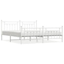 vidaXL fehér fém ágykeret fej- és lábtámlával 200x200 cm