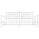 vidaXL fehér fém ágykeret fej- és lábtámlával 200x200 cm