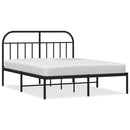 vidaXL fekete fém ágykeret fejtámlával 140 x 190 cm
