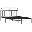 vidaXL fekete fém ágykeret fejtámlával 140 x 190 cm