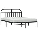 vidaXL fekete fém ágykeret fejtámlával 140 x 190 cm