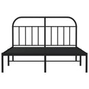 vidaXL fekete fém ágykeret fejtámlával 140 x 190 cm