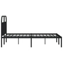 vidaXL fekete fém ágykeret fejtámlával 140 x 190 cm