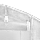 vidaXL fehér acélvázas melegház 30 m² 10x3x2 m