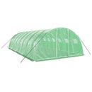 vidaXL zöld acélvázas melegház 32 m² 8 x 4 x 2 m