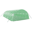 vidaXL zöld acélvázas melegház 32 m² 8 x 4 x 2 m