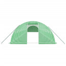 vidaXL zöld acélvázas melegház 64 m² 16 x 4 x 2 m