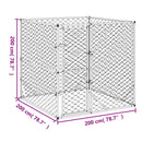vidaXL ezüstszínű kültéri horganyzott acél kutyakennel 2x2x2 m