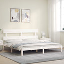 vidaXL fehér tömör fenyőfa ágy matrac nélkül 200 x 200 cm