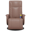 vidaXL barna műbőr dönthető masszázsfotel lábtartóval