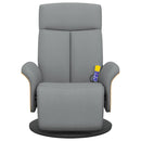 vidaXL világosszürke szövet dönthető masszázsfotel lábtartóval