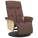 vidaXL barna szövet dönthető masszázsfotel lábtartóval