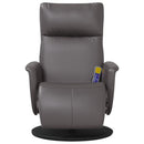 vidaXL szürke műbőr dönthető masszázsfotel lábtartóval