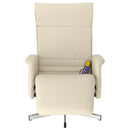 vidaXL krémszínű műbőr dönthető masszázsfotel lábtartóval