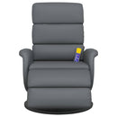 vidaXL szürke műbőr dönthető masszázsfotel lábtartóval