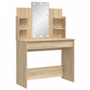 vidaXL sonoma tölgy színű fésülködőasztal LED-lámpákkal 96x40x142 cm