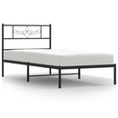 vidaXL fekete fém ágykeret fejtámlával 90 x 190 cm