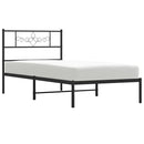 vidaXL fekete fém ágykeret fejtámlával 90 x 190 cm