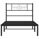 vidaXL fekete fém ágykeret fejtámlával 90 x 190 cm