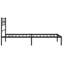 vidaXL fekete fém ágykeret fejtámlával 90 x 190 cm
