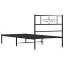 vidaXL fekete fém ágykeret fejtámlával 90 x 190 cm