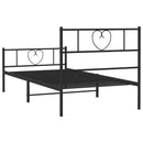 vidaXL fekete fém ágykeret fej- és lábtámlával 80 x 200 cm