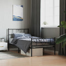 vidaXL fekete fém ágykeret fej- és lábtámlával 80 x 200 cm