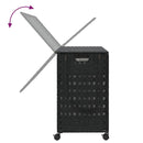 vidaXL fekete rattan szennyeskosár kerekekkel 66x35x60 cm